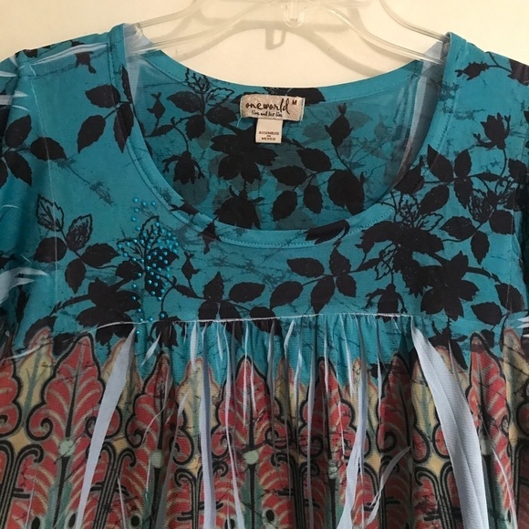 One World Live and Let Live Short Sleeve Lightweight Top - Picture 3 of 13